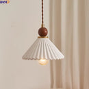 GobekUsa Ceramic Wood LED Pendant Lamp for Home Decor, Hanging Light Fixture