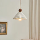 GobekUsa Ceramic Wood LED Pendant Lamp for Home Decor, Hanging Light Fixture