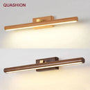 GobekUsa Black Walnut Mirror Lamp Wall Light with Led, Scandinavian Design