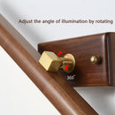 GobekUsa Black Walnut Mirror Lamp Wall Light with Led, Scandinavian Design