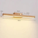 GobekUsa Black Walnut Mirror Lamp Wall Light with Led, Scandinavian Design