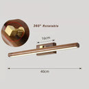 GobekUsa Black Walnut Mirror Lamp Wall Light with Led, Scandinavian Design