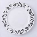 Scandinavian black & white geometric ceramic dessert plates dining room by Decorbites