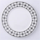 Scandinavian black & white geometric ceramic dessert plates dining room by Decorbites