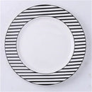 Scandinavian black & white geometric ceramic dessert plates dining room by Decorbites