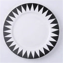 Scandinavian black & white geometric ceramic dessert plates dining room by Decorbites