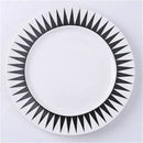 Scandinavian black & white geometric ceramic dessert plates dining room by Decorbites