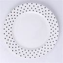 Scandinavian black & white geometric ceramic dessert plates dining room by Decorbites
