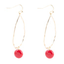 Scarsdale Red Shell Pearl Golden Drop Earrings