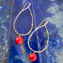 Scarsdale Red Shell Pearl Golden Drop Earrings
