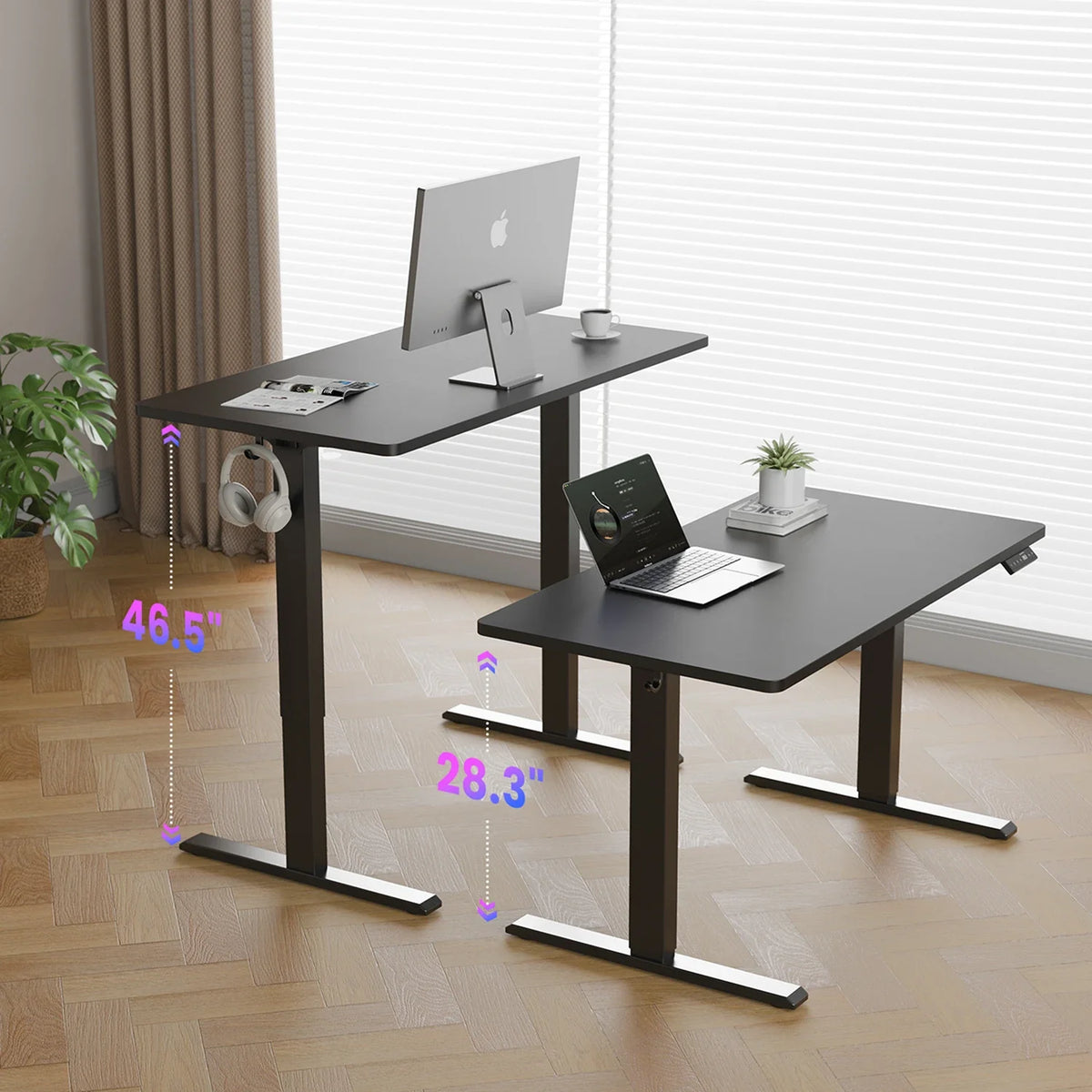 Two-Piece Tabletop Standing Desk, installed in a room