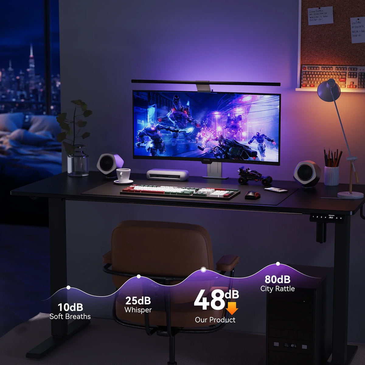 Two-Piece Tabletop Standing Desk, installed in a room