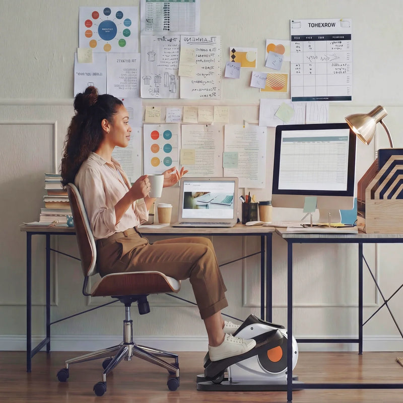 E1 Under Desk Elliptical, installed in a room