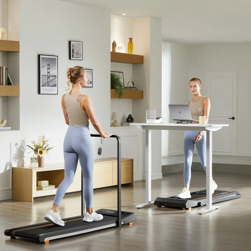 H1 2 in 1 Under-desk treadmill, installed in a room