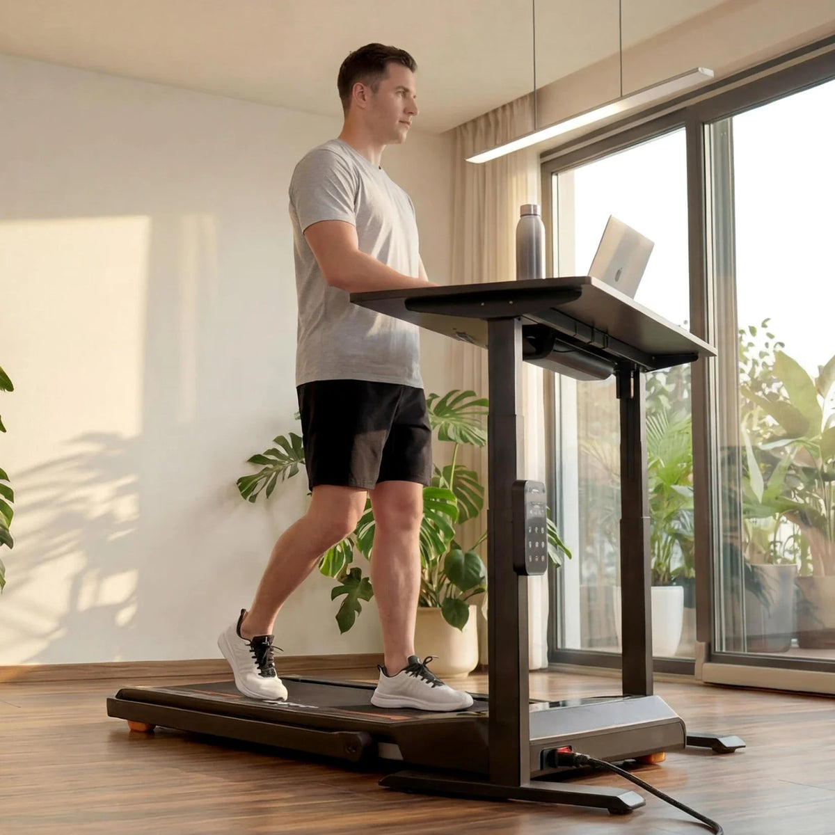 H1 2 in 1 Under-desk treadmill, installed in a room