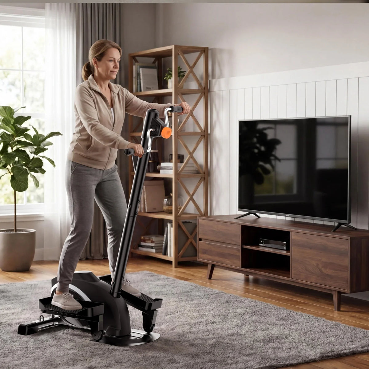 MINI-E 3-in-1 Elliptical Exercise Machine, installed in a room