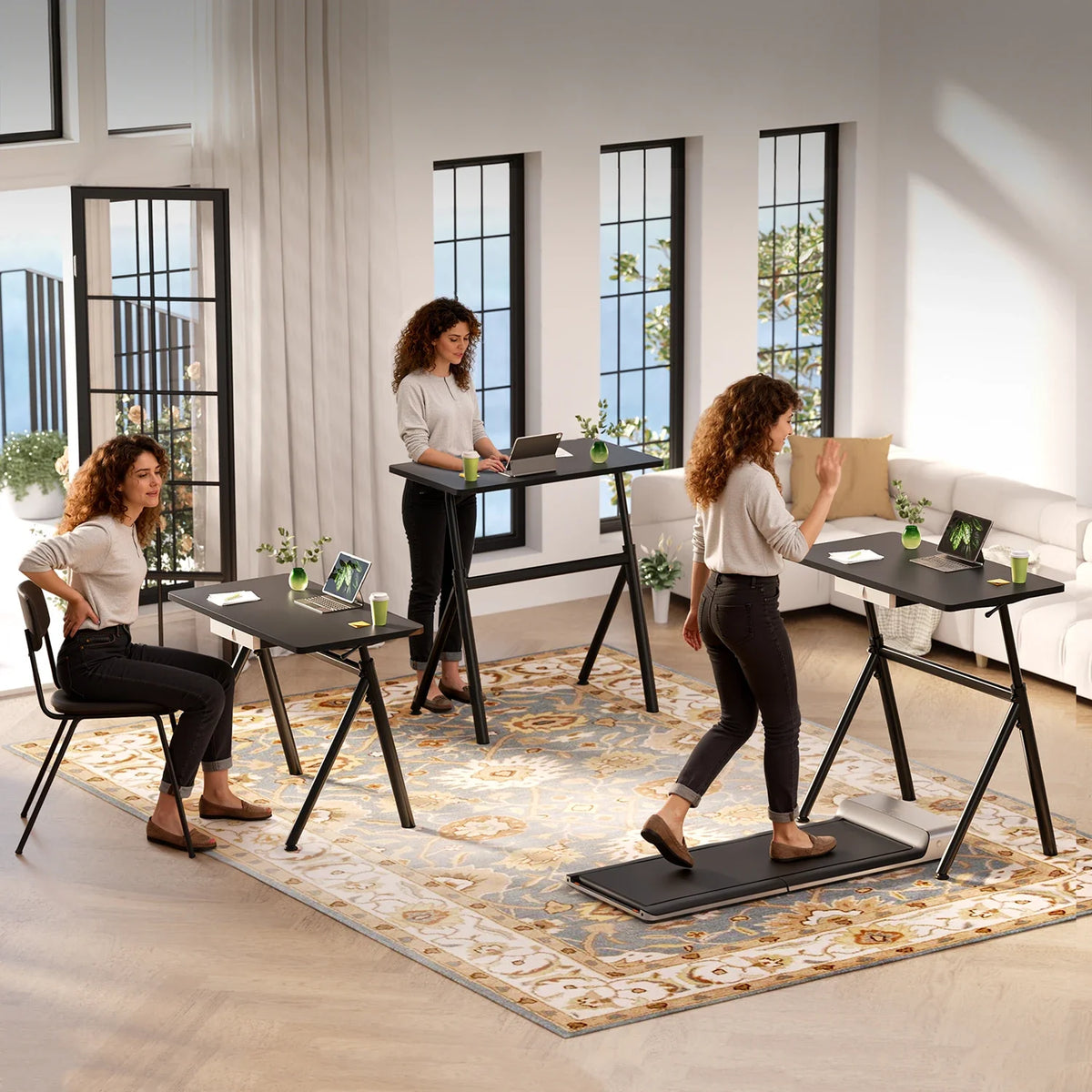 ETD6 Pneumatic Standing Desk, installed in a room