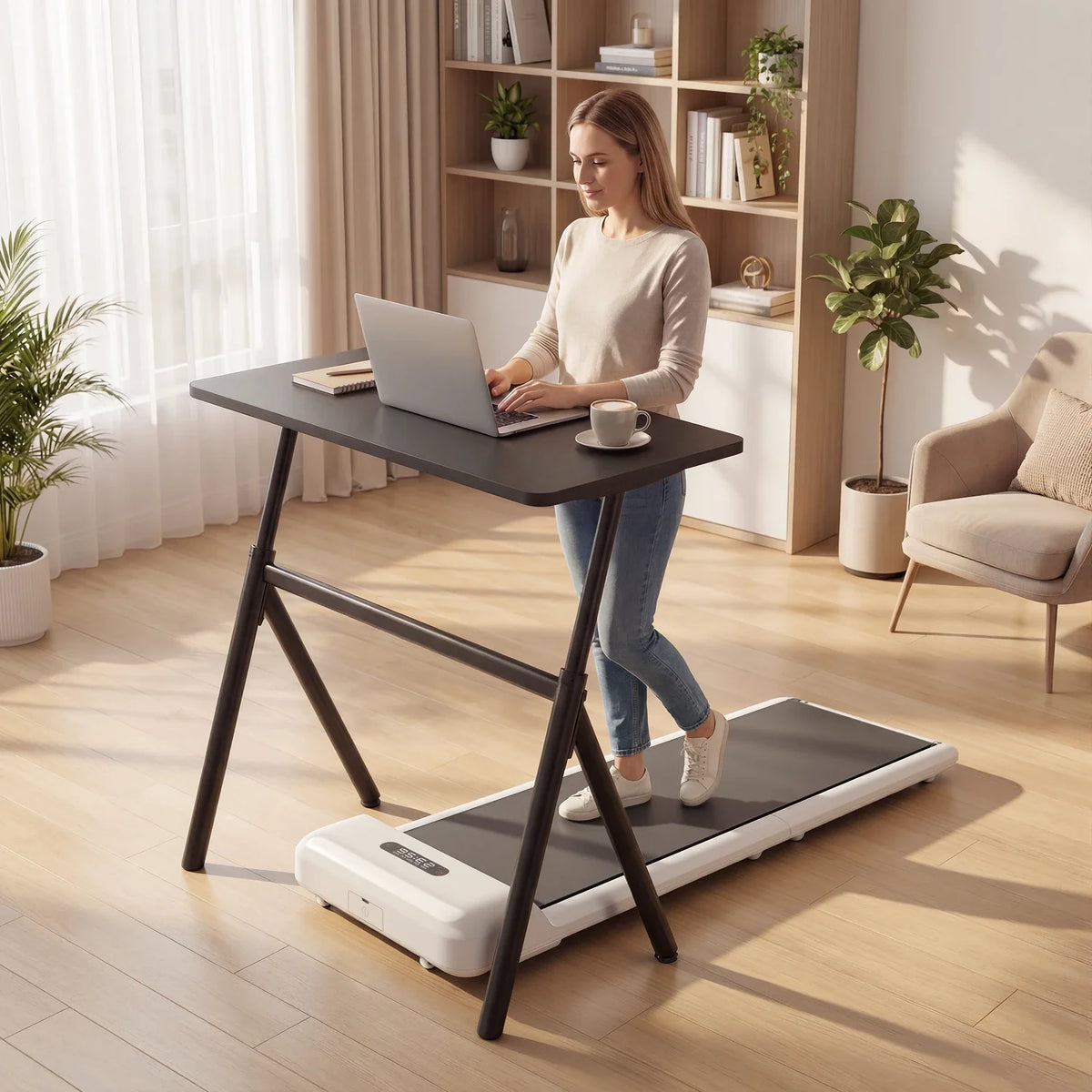 ETD6 Pneumatic Standing Desk, installed in a room