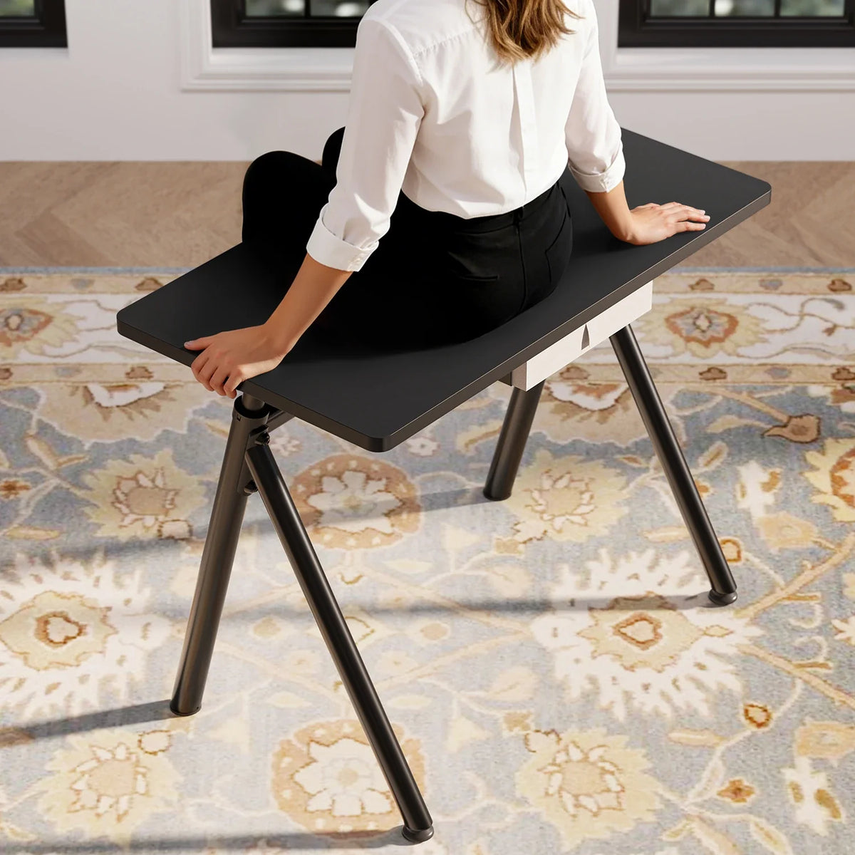 ETD6 Pneumatic Standing Desk, installed in a room