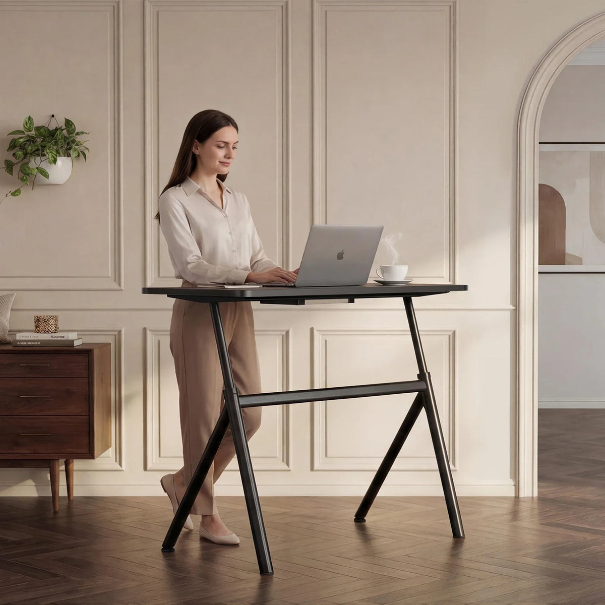 ETD6 Pneumatic Standing Desk, installed in a room