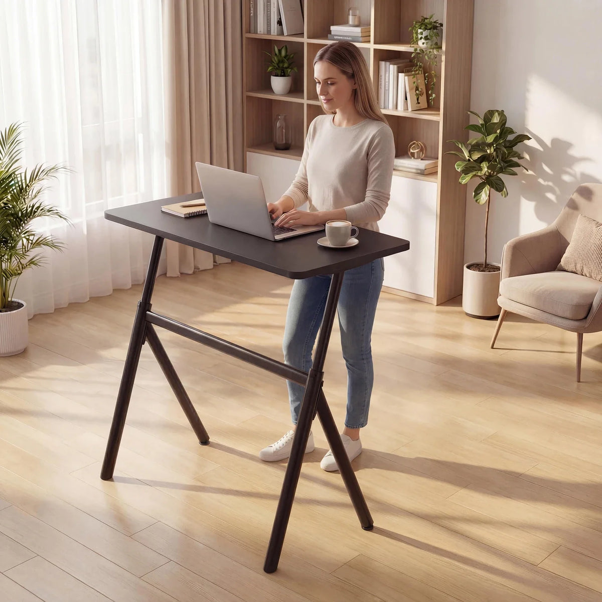 ETD6 Pneumatic Standing Desk, installed in a room