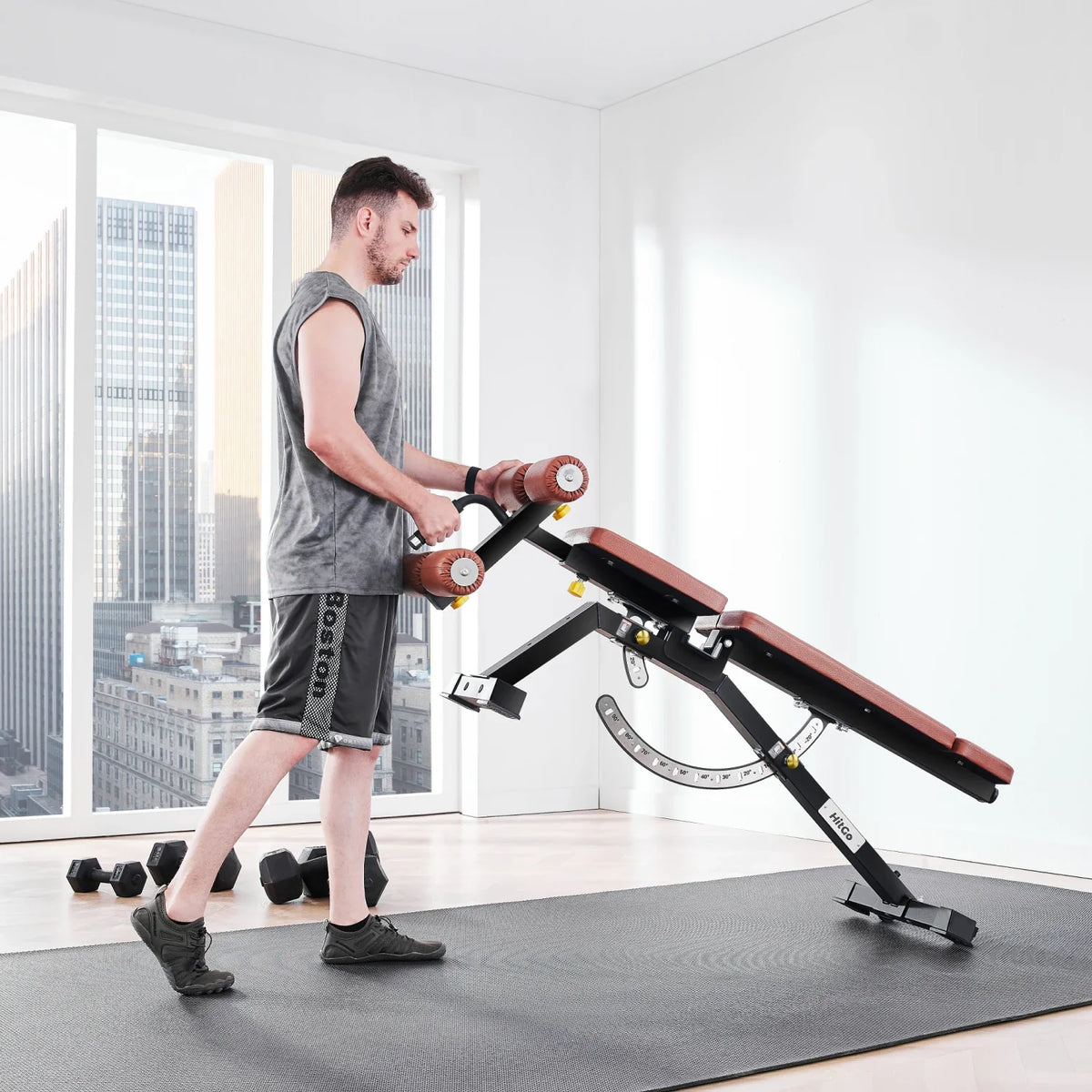 EVO-UB Weight Bench, installed in a room