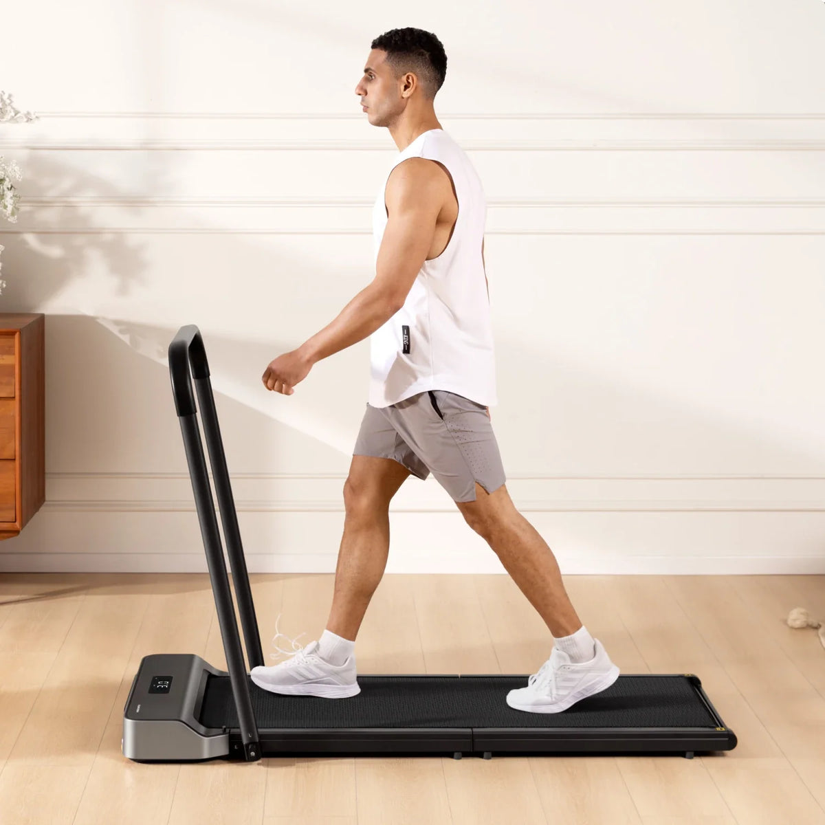 WalkingPad Z1R Folding Treadmill With Handrail, installed in a room
