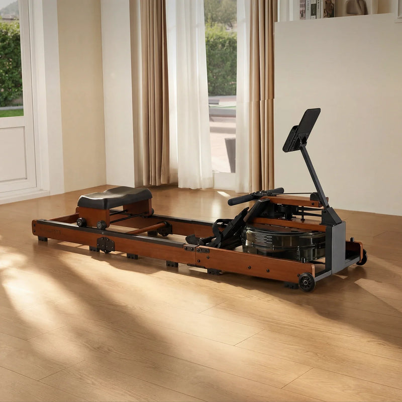 WR3L Tri-fold Water Rowing Machine, installed in a room