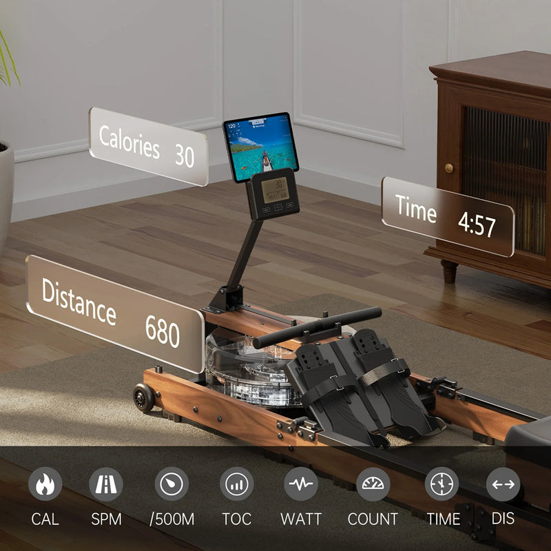WR3L Tri-fold Water Rowing Machine, installed in a room