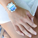 Scenic Beach Blue Larimar and Sterling Silver Cuff Bracelet