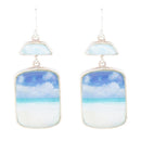 Scenic Beach Blue Larimar and Sterling Silver Drop Earrings