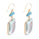 Scenic Dark Florals Blue Apatite Golden Drop Earrings