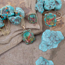 Scenic Sedona Blue Turquoise and Golden Cuff Bracelet
