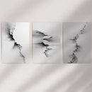 Abstract Mountain 3 Piece Wall Art. Black White Minimalist by Wall Art Set
