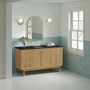 James Martin Laurent 60" Dual Mount Single Bathroom Vanity, Light Natural Oak