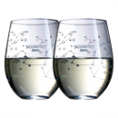 Set of 2 Zodiac Sign Wine Glasses with 2 Wooden Coasters (Scorpio)