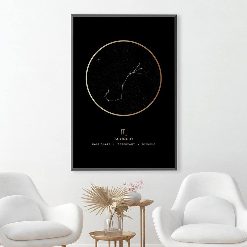 Scorpio Traits Gold Canvas