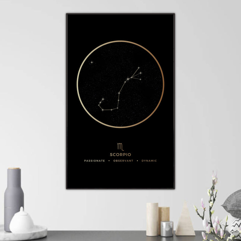 Scorpio Traits Gold Canvas