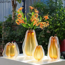 GobekUsa Carambola Glass Vase: Stylish Floral Table Decoration & Room Accent