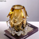 GobekUsa Amber Glass Vase for Modern Home Decor & Flower Arrangement