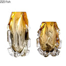 GobekUsa Amber Glass Vase for Modern Home Decor & Flower Arrangement
