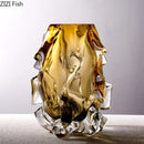 GobekUsa Amber Glass Vase for Modern Home Decor & Flower Arrangement