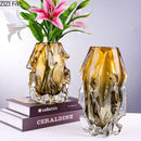GobekUsa Amber Glass Vase for Modern Home Decor & Flower Arrangement