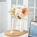 GobekUsa Creative Flowers Desk Decoration Vase | Artificial Floral Decor for Aesthetic Rooms