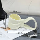Sculpted bowknot ceramic coffee mug kitchen tea cup by Decorbites