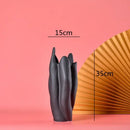 GobekUsa Black Texture Ceramic Vase Irregular Crafts Flower Arrangement Home Decoration
