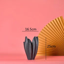 GobekUsa Black Texture Ceramic Vase Irregular Crafts Flower Arrangement Home Decoration