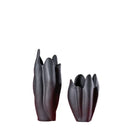 GobekUsa Black Texture Ceramic Vase Irregular Crafts Flower Arrangement Home Decoration
