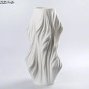 GobekUsa Ceramic Vase with Artificial Flowers for Desk Decoration and Room Aesthetics