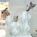 GobekUsa Ceramic Vase with Artificial Flowers for Desk Decoration and Room Aesthetics